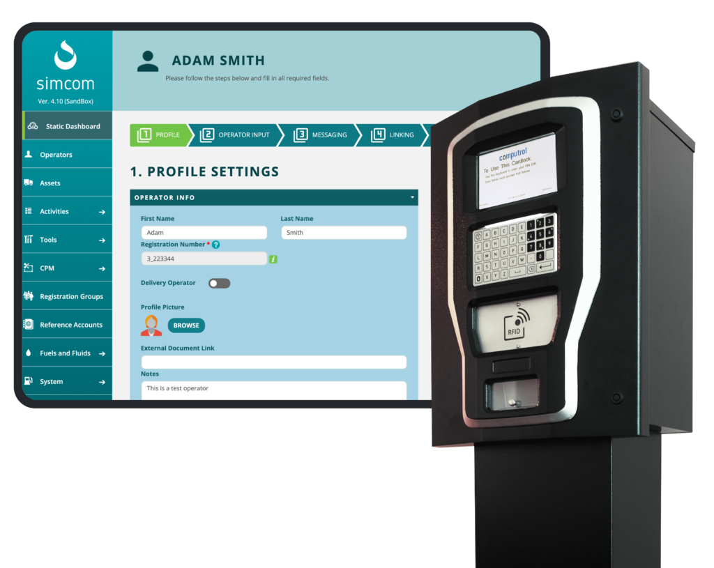 Simcom Fuel terminal at fuel site